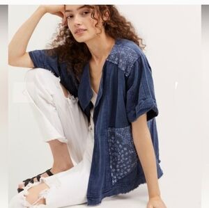 Anthropologie Pilcro Denim Kimono Jacket Sz L